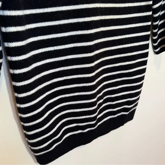 Madewell 100% Merino Wool Black/White Striped Sweater Dress Size Small - Picture 5 of 14
